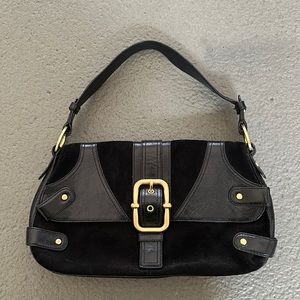 Perlina Studded Leather Hobo Shoulder Bag Black